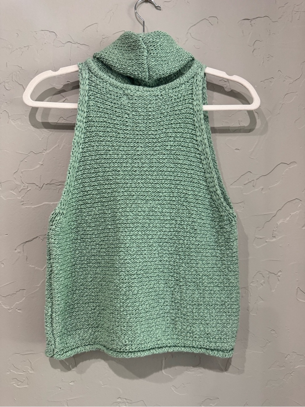 Sage Cotton Knit Cowl Neck Sweater Tank Top Small Sleeveless By Together - Picture 8 of 14